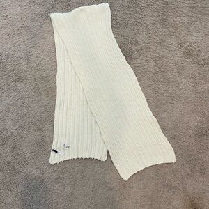 Talbots Cream Ribbed Knit Scarf